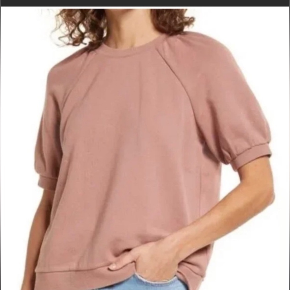 Madewell pink short sleeve sweatshirt size Medium quick $5 ship